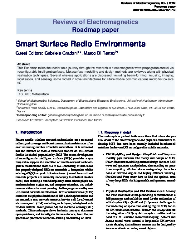 Smart Surface Radio Environments Thumbnail