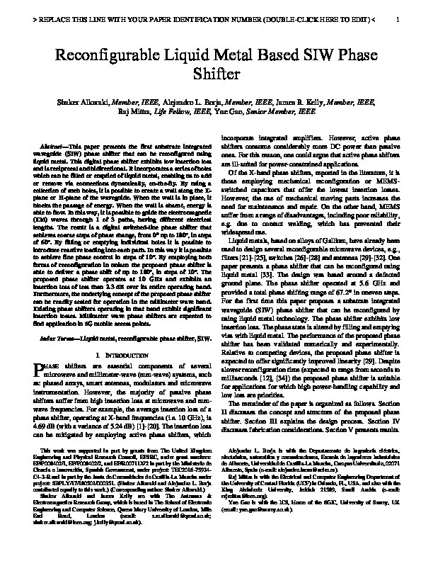 Reconfigurable Liquid Metal-Based SIW Phase Shifter Thumbnail