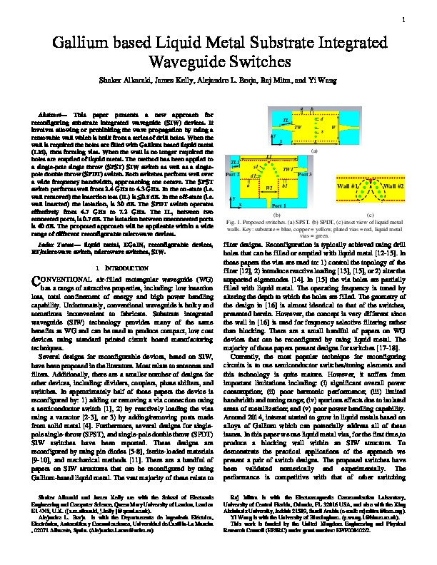 Gallium-Based Liquid Metal Substrate Integrated Waveguide Switches Thumbnail