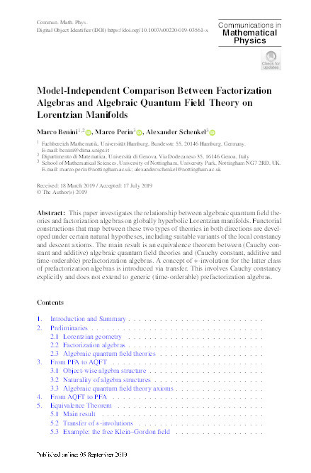 Model-independent comparison between factorization algebras and algebraic quantum field theory on Lorentzian manifolds Thumbnail