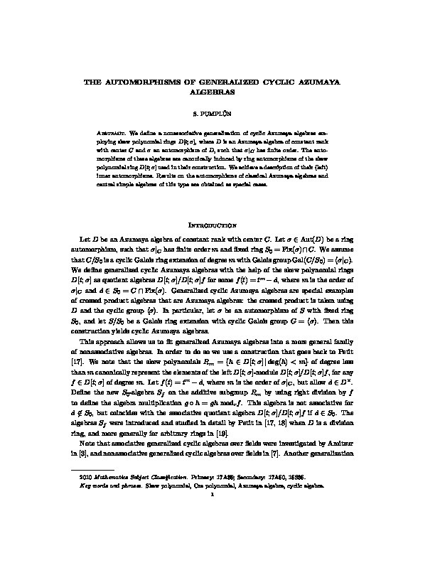 The automorphisms of generalized cyclic Azumaya algebras Thumbnail