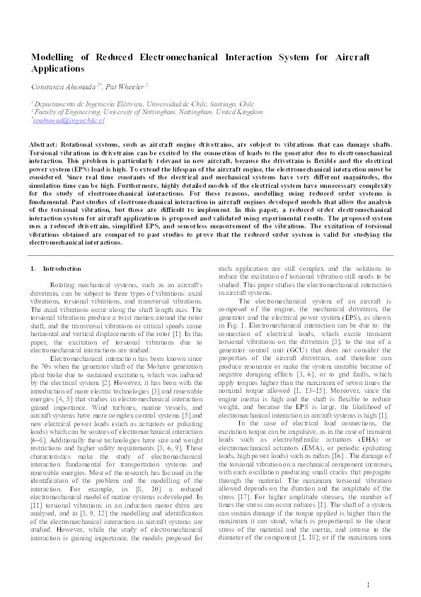 Modelling of reduced electromechanical interaction system for aircraft applications Thumbnail