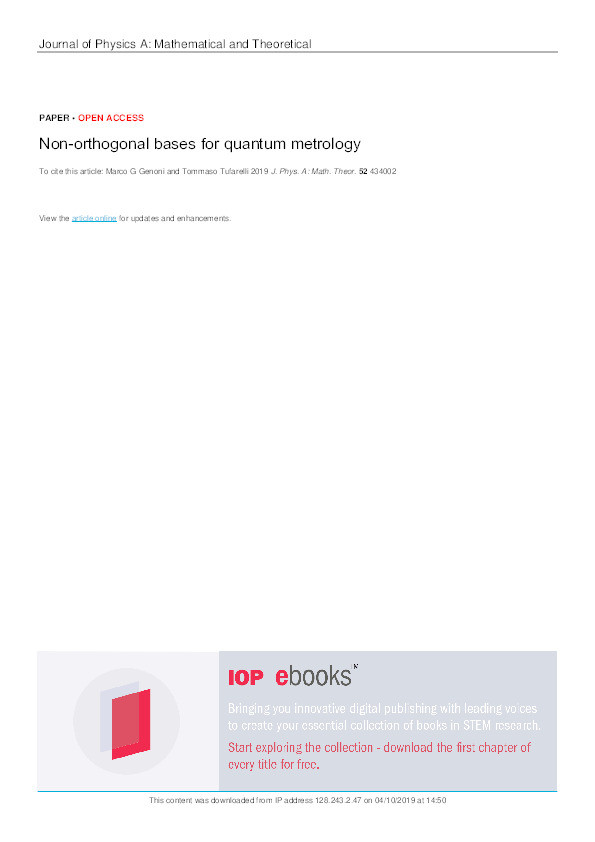 Non-Orthogonal Bases for Quantum Metrology Thumbnail