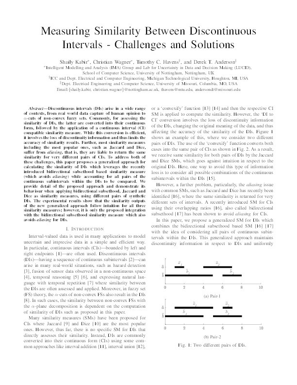 Measuring similarity between discontinuous intervals : challenges and solutions Thumbnail