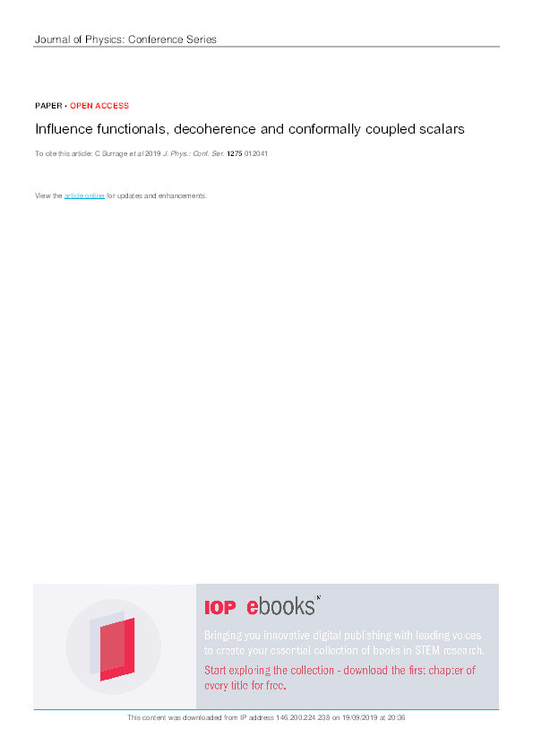 Influence functionals, decoherence and conformally coupled scalars Thumbnail