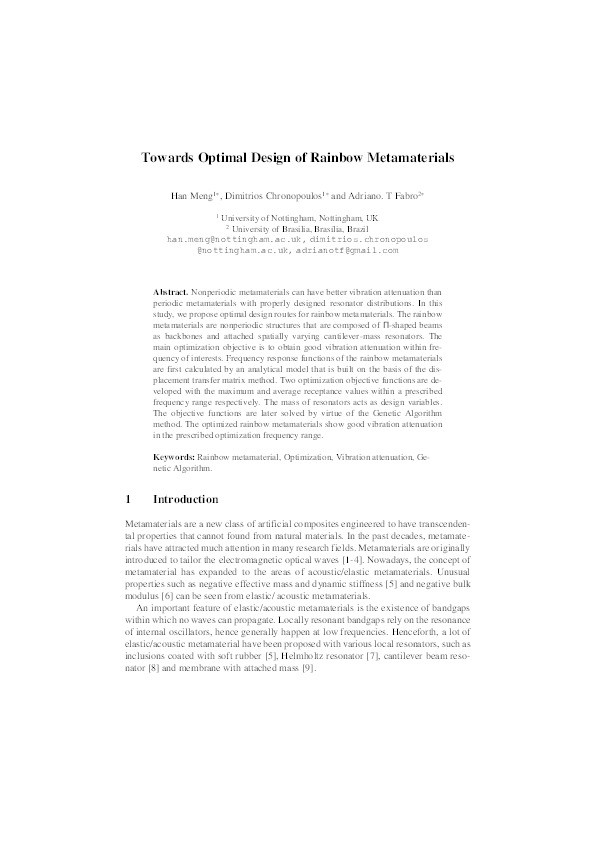Towards Optimal Design of Rainbow Metamaterials Thumbnail