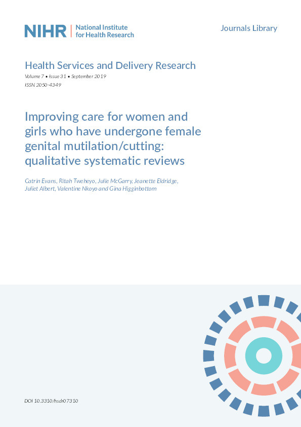 Improving care for women and girls who have undergone female genital mutilation/cutting: qualitative systematic reviews Thumbnail