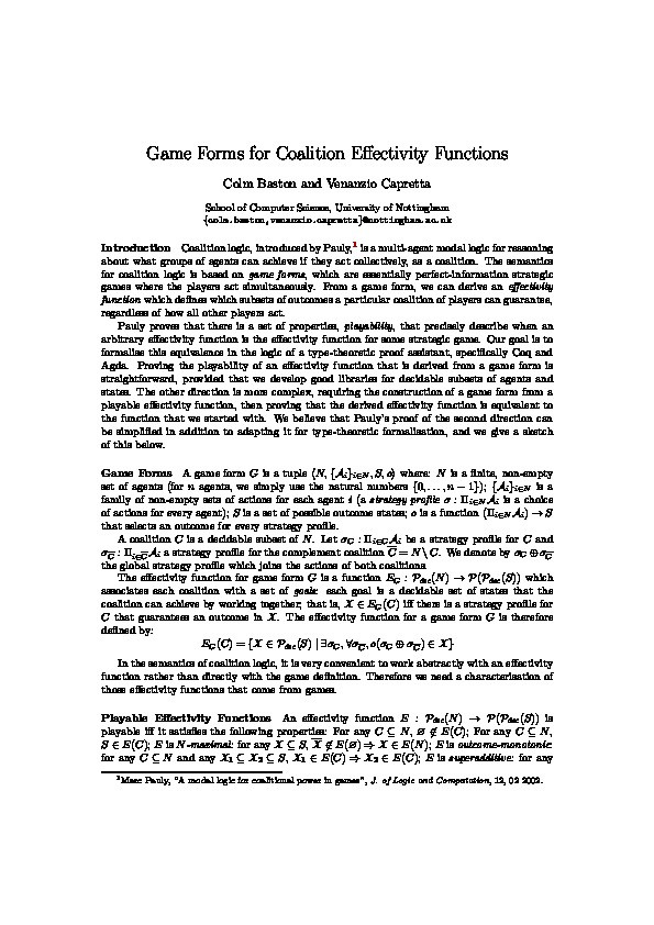 Game Forms for Coalition Effectivity Functions Thumbnail