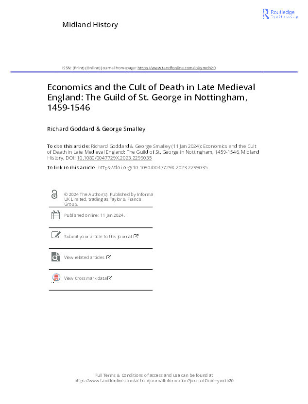 Economics and the Cult of Death in Late Medieval England: The Guild of St. George in Nottingham, 1459-1546 Thumbnail