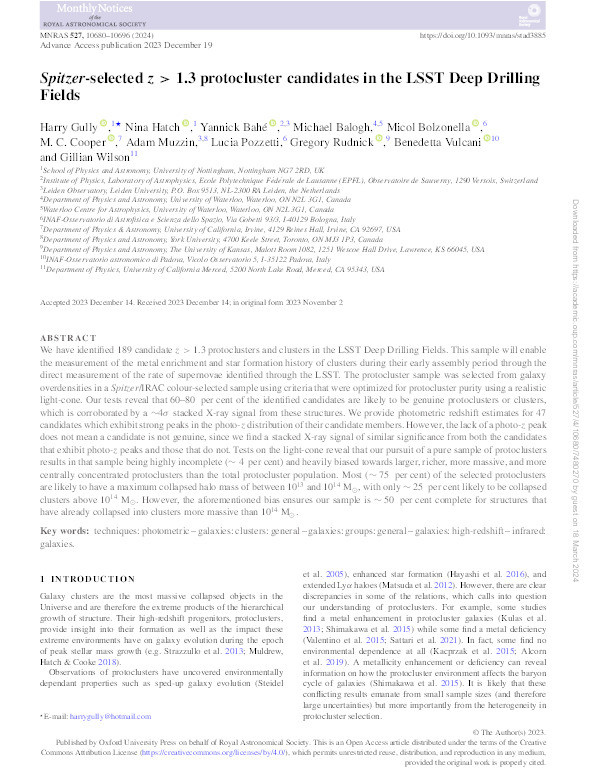 Spitzer-selected z > 1.3 protocluster candidates in the LSST deep-drilling fields Thumbnail