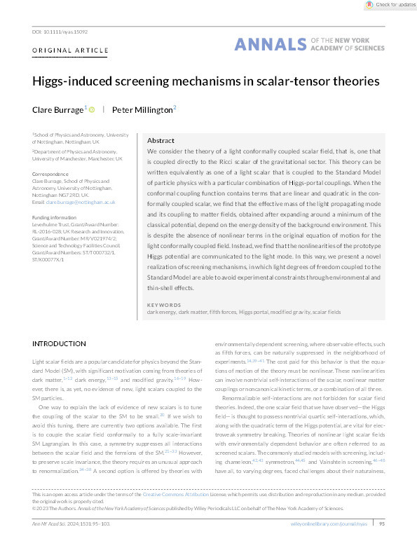 Higgs-induced screening mechanisms in scalar-tensor theories Thumbnail