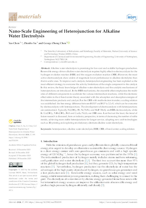 Nano-Scale Engineering of Heterojunction for Alkaline Water Electrolysis Thumbnail