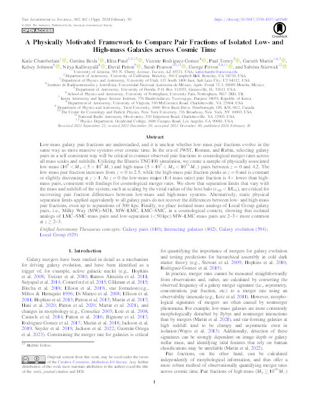 A Physically Motivated Framework to Compare Pair Fractions of Isolated Low- and High-mass Galaxies across Cosmic Time Thumbnail