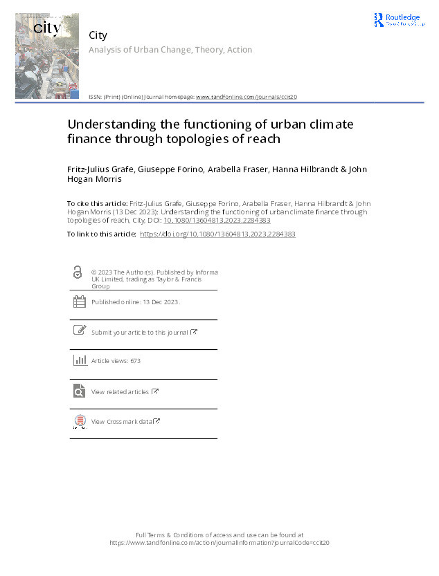 Understanding the functioning of urban climate finance through topologies of reach Thumbnail