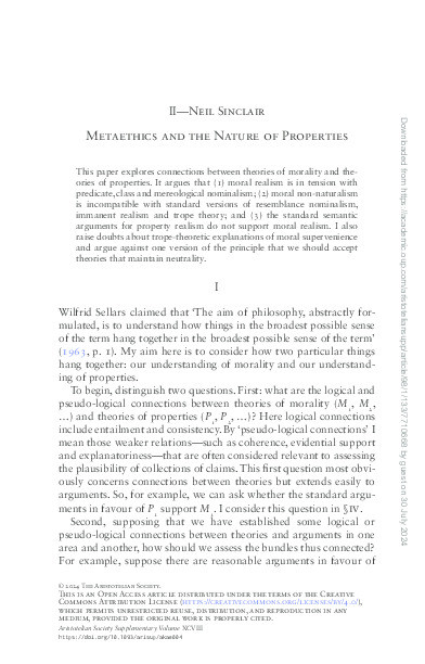 Metaethics and the Nature of Properties Thumbnail