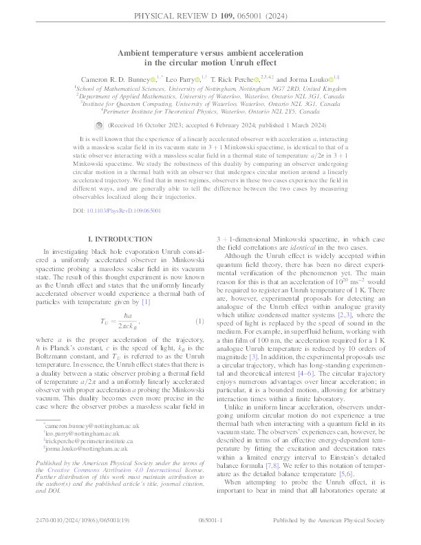 Ambient temperature versus ambient acceleration in the circular motion Unruh effect Thumbnail
