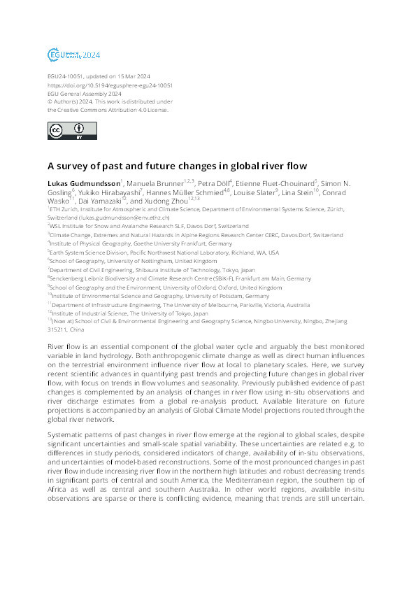 A survey of past and future changes in global river flow Thumbnail