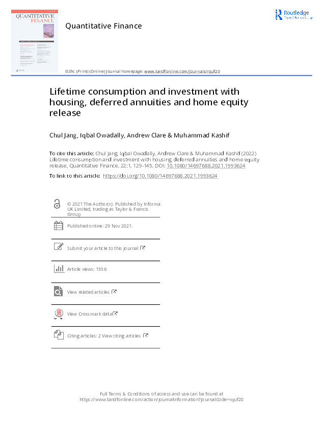 Lifetime consumption and investment with housing, deferred annuities and home equity release Thumbnail