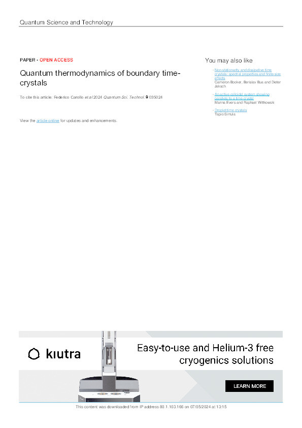 Quantum thermodynamics of boundary time-crystals Thumbnail