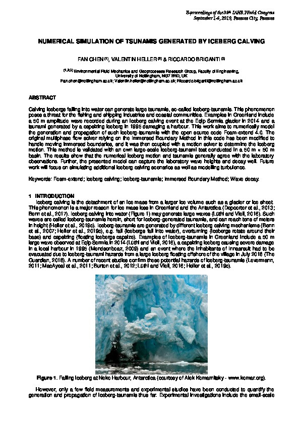Numerical Simulation of Tsunamis Generated by Iceberg Calving Thumbnail