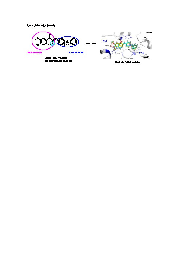 Design, synthesis and molecular modeling of isothiochromanone derivatives as acetylcholinesterase inhibitors Thumbnail