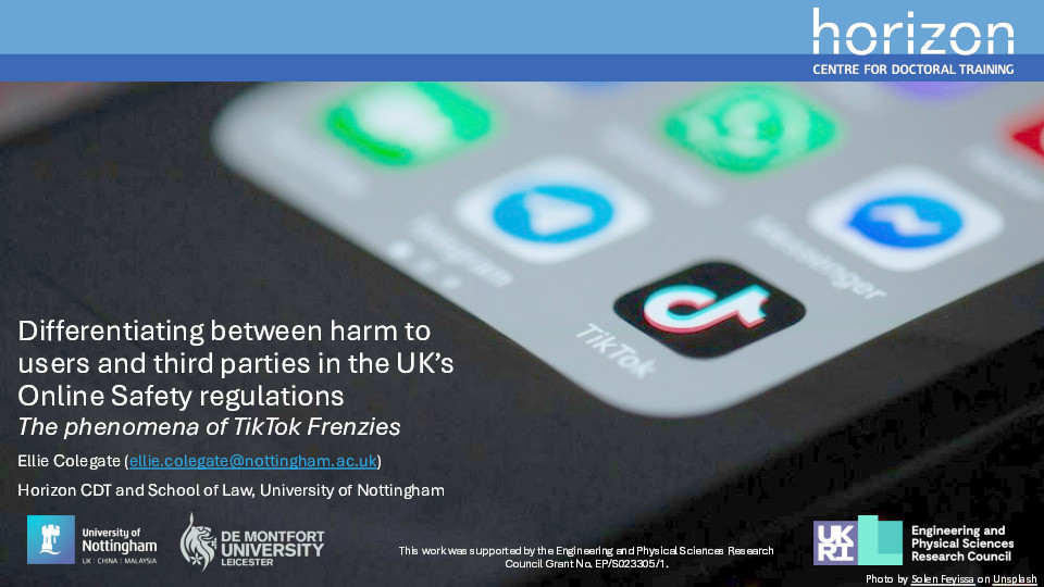 Differentiating between harm to users and third parties in the UK’s Online Safety regulations: The phenomena of TikTok Frenzies Thumbnail