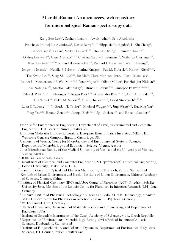 MicrobioRaman: an open-access web repository for microbiological Raman spectroscopy data Thumbnail