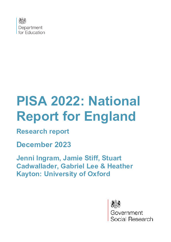 PISA 2022: National Report for England Thumbnail