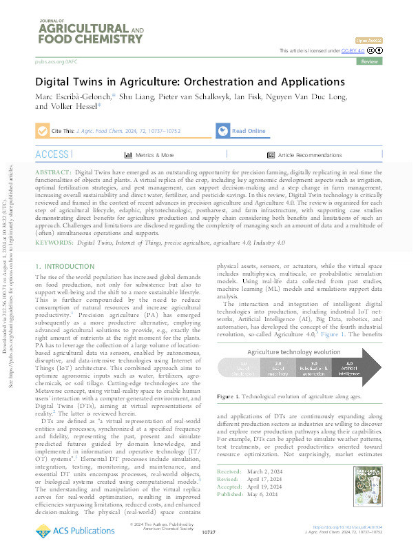 Digital Twins in Agriculture: Orchestration and Applications Thumbnail