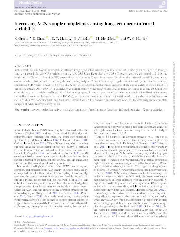 Increasing AGN sample completeness using long-term near-infrared variability Thumbnail