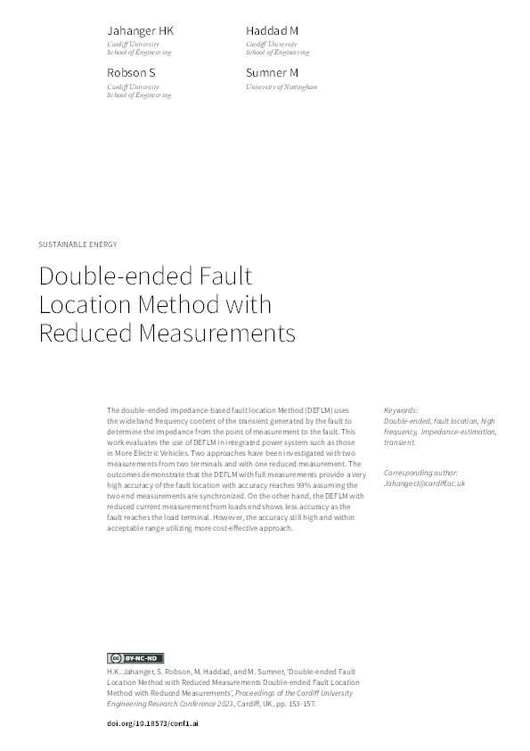 Double-ended Fault Location Method with Reduced Measurements Thumbnail