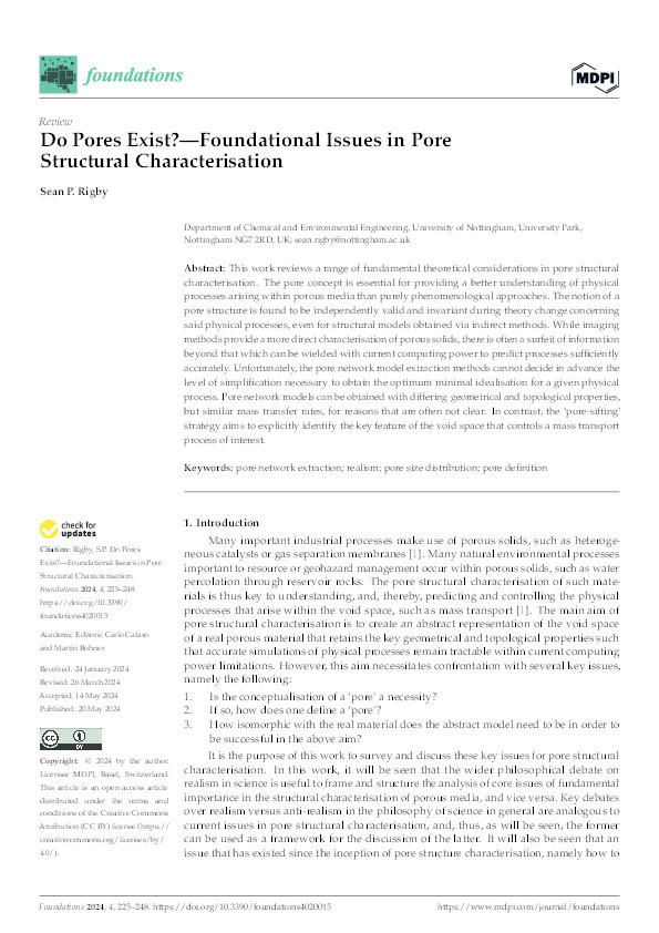 Do Pores Exist?—Foundational Issues in Pore Structural Characterisation Thumbnail