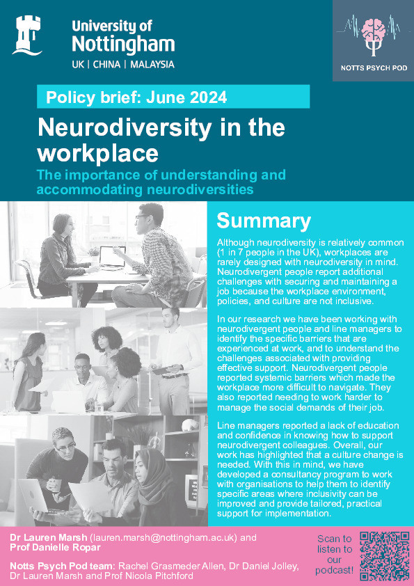 Policy Brief: Neurodiversity in the  workplace Thumbnail