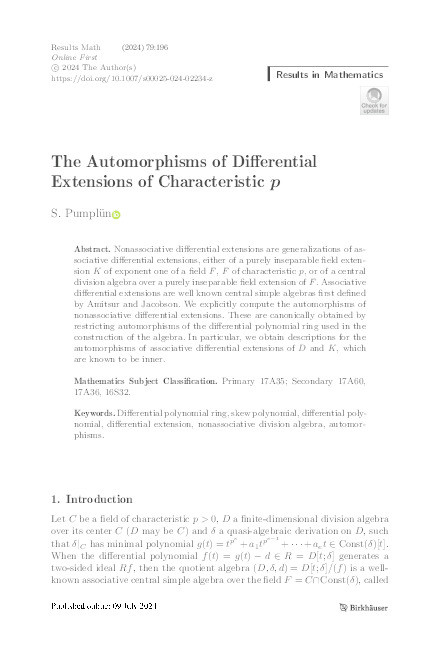 The automorphisms of differential extensions of characteristic p Thumbnail