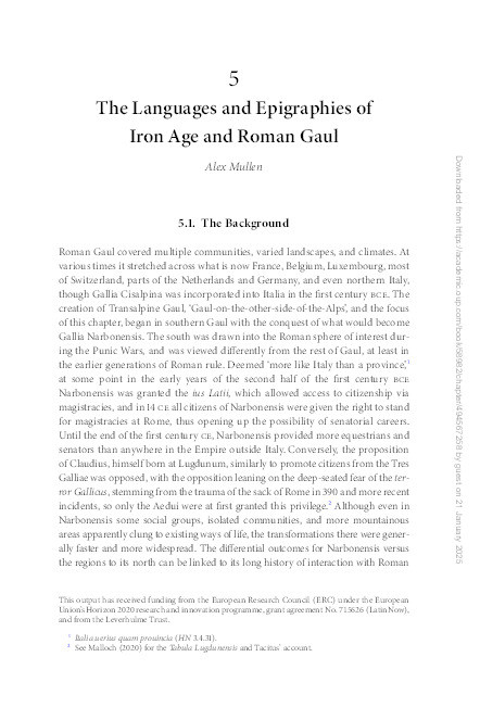 The Languages and Epigraphies of Iron Age and Roman Gaul Thumbnail