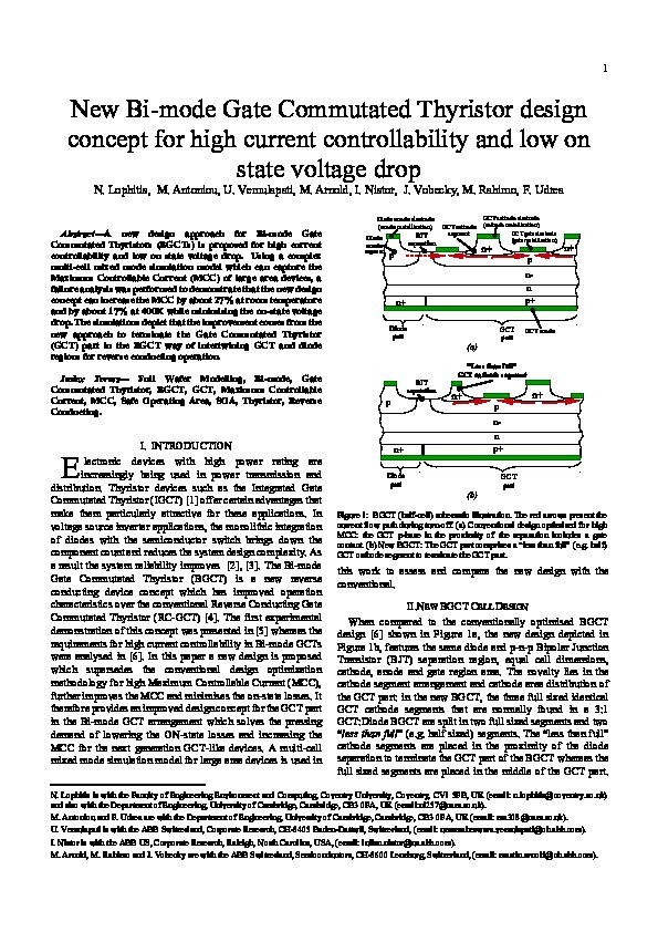 New Bi-Mode Gate-Commutated Thyristor Design Concept for High-Current Controllability and Low ON-State Voltage Drop Thumbnail