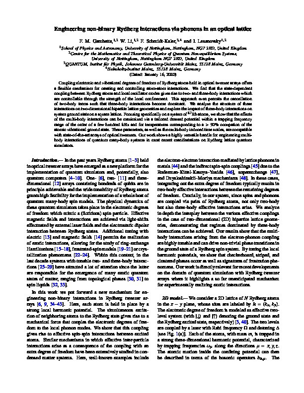Engineering non-binary Rydberg interactions via electron-phonon coupling Thumbnail