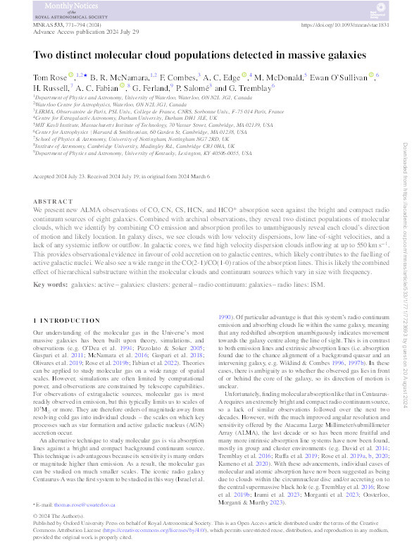 Two distinct molecular cloud populations detected in massive galaxies Thumbnail