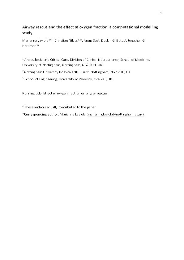 Effect of oxygen fraction on airway rescue: a computational modelling study Thumbnail