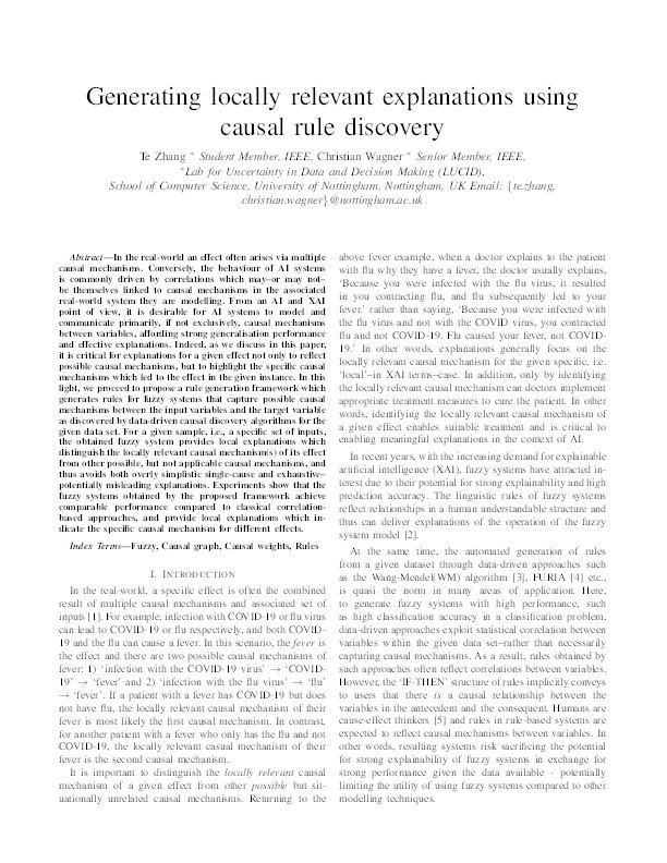 Generating Locally Relevant Explanations Using Causal Rule Discovery Thumbnail