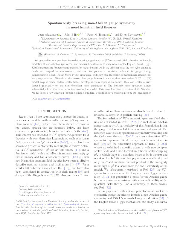 Spontaneously breaking non-Abelian gauge symmetry in non-Hermitian field theories Thumbnail