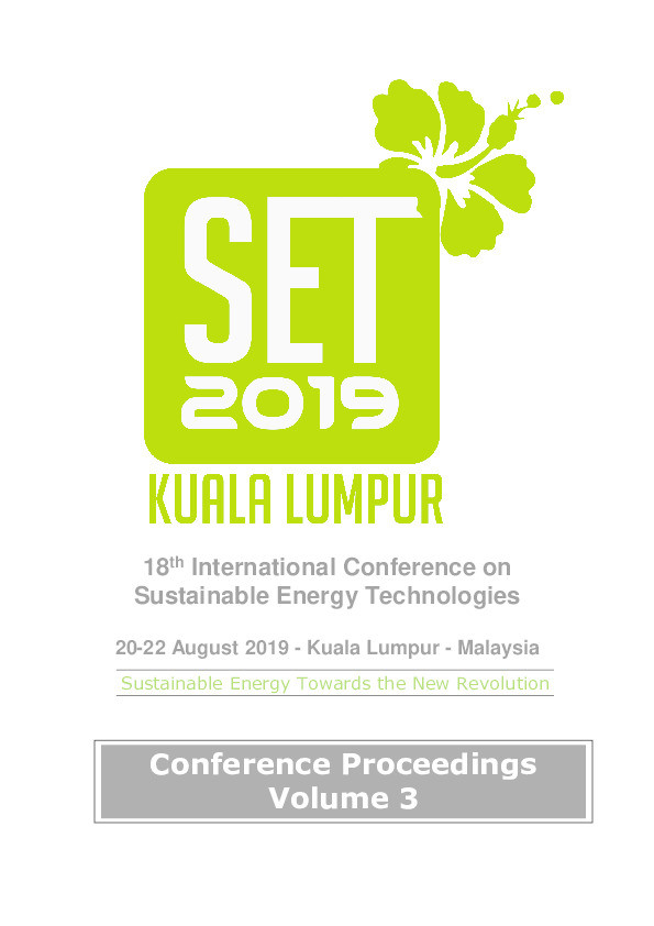 Proceedings of the 18th International Conference on Sustainable Energy Technologies (SET 2019),  20-22  August 2019, Kuala Lumpur, Malaysia Thumbnail
