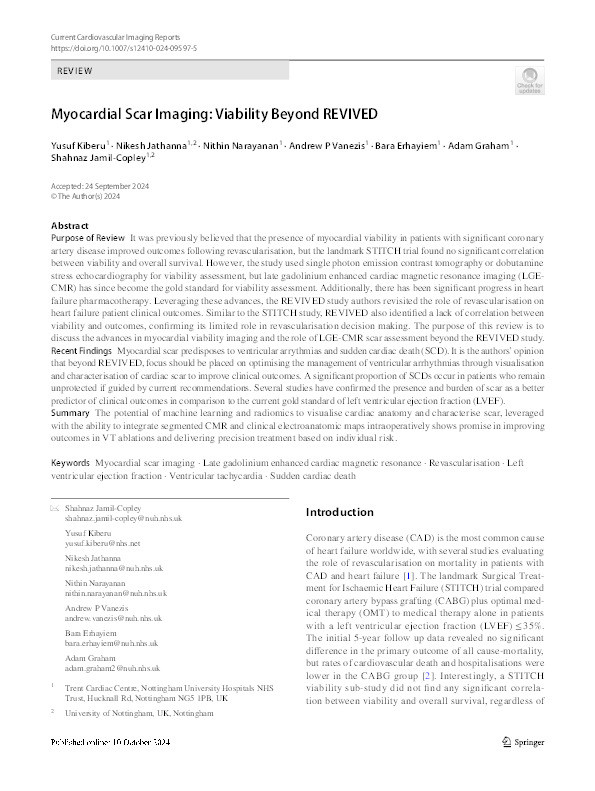 Myocardial Scar Imaging: Viability Beyond REVIVED Thumbnail