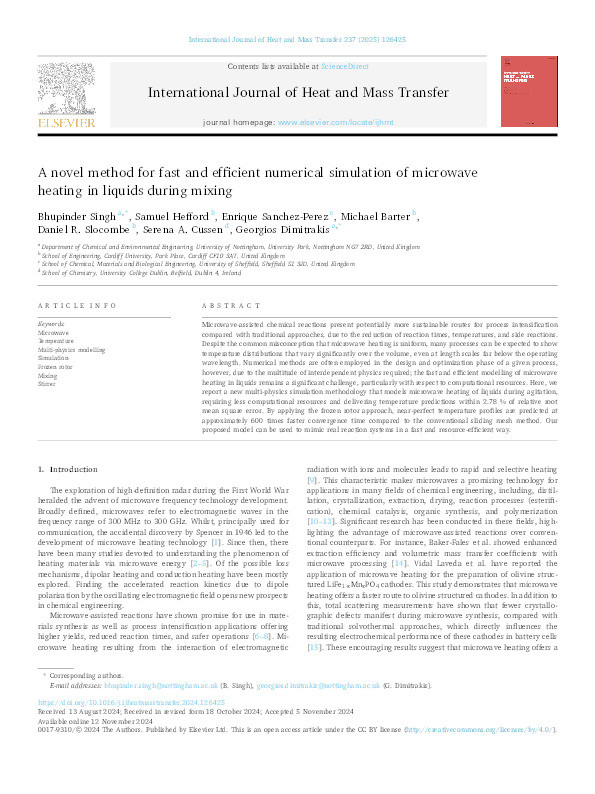 A novel method for fast and efficient numerical simulation of microwave heating in liquids during mixing Thumbnail