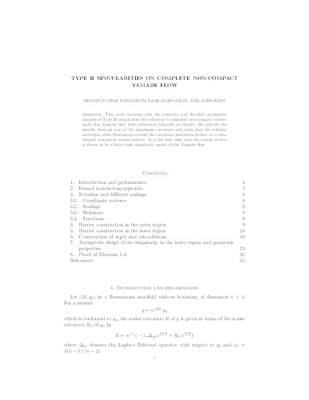 Type II singularities on complete non-compact Yamabe flow Thumbnail