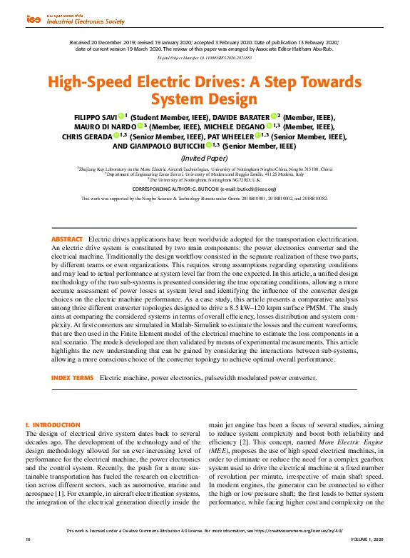 High-Speed Electric Drives: A Step Towards System Design Thumbnail