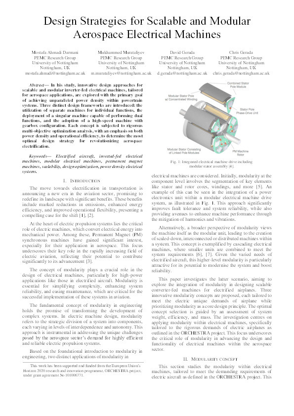 Design Strategies for Scalable and Modular Aerospace Electrical Machines Thumbnail