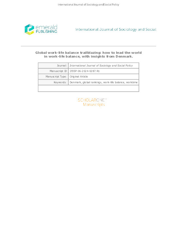 Global work-life balance trailblazing: how to lead the world in work-life balance, with insights from Denmark Thumbnail
