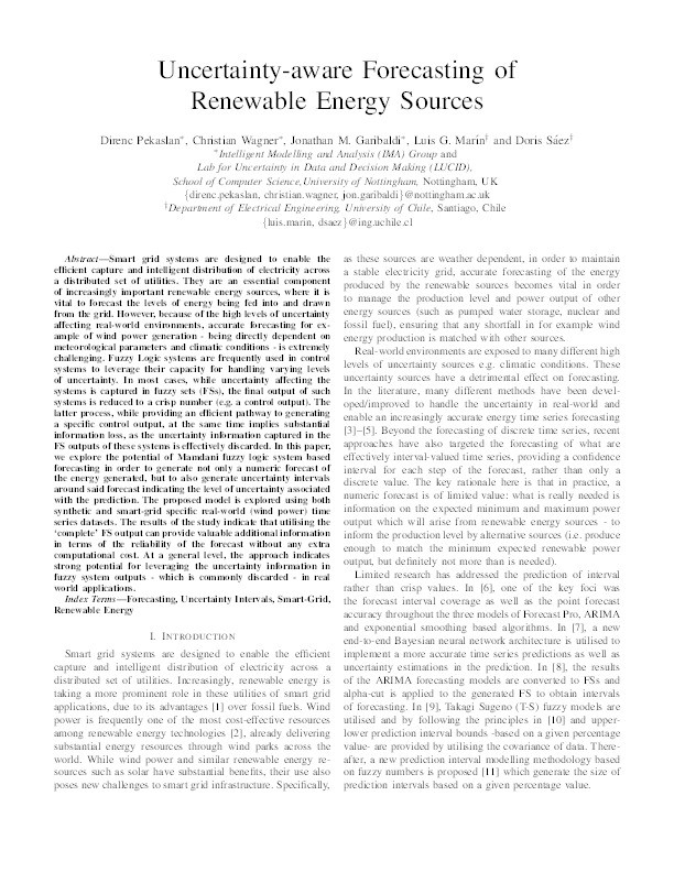 Uncertainty-Aware Forecasting of Renewable Energy Sources Thumbnail