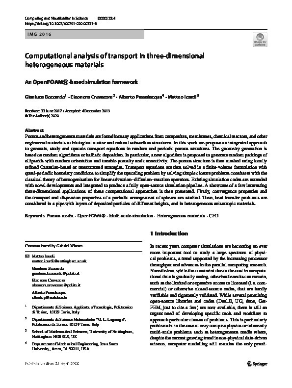 Computational analysis of transport in three-dimensional heterogeneous materials: An OpenFOAM®-based simulation framework Thumbnail